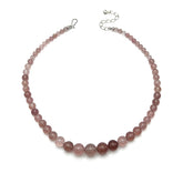 Jay King Pink Strawberry Quartz Sterling Silver Beaded Necklace 18"